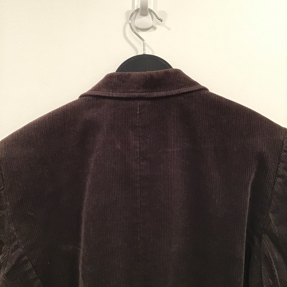 Tahari Blazer Women's Size 12 Brown Corduroy 3-Button Career Jacket Quiet Luxury - Picture 10 of 13
